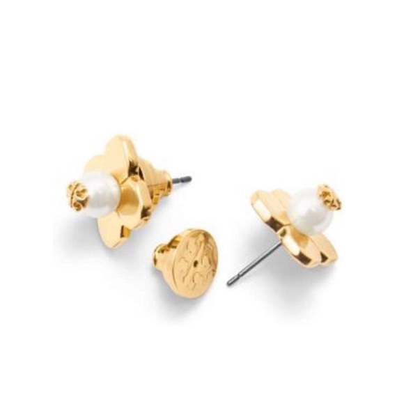 TORY BURCH • Babylon Pearl Earrings • Gold - Picture 2 of 10
